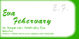 eva fehervary business card